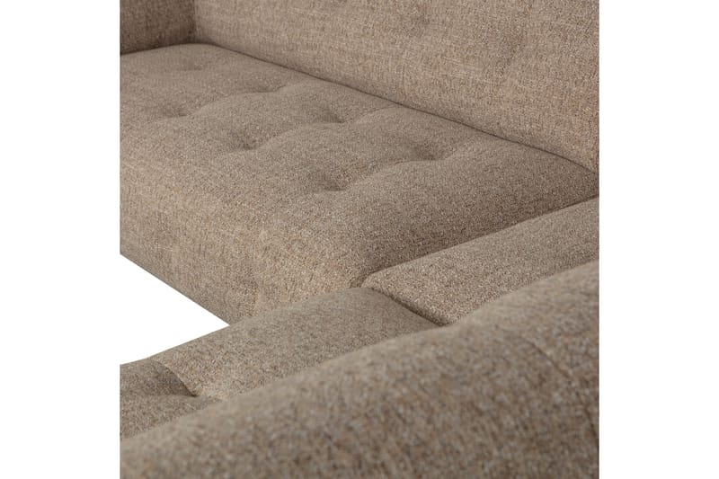 Sofa med sjeselong Kuusirant 3-seter - Brun - 3 seters sofa med divan - Sofaer med sjeselong