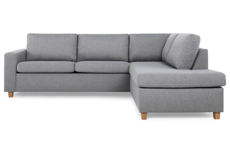 Sofa Nevada 2,5-seter med Sjeselong Høyre - Lysgrå - 3 seters sofa med divan - Sofaer med sjeselong