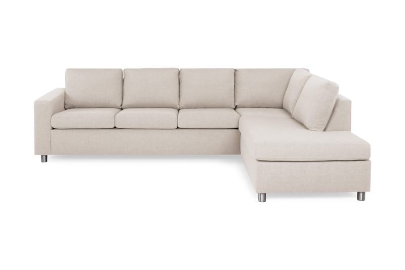 Sofa Nevada 3-seter med Sjeselong Høyre - Beige - 3 seters sofa med divan - Sofaer med sjeselong