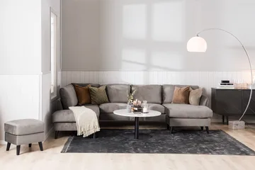 Trend 4-seters Høyrevendt L-formet Sjeselongsofa i Fløyel - Brun - Møbler - Sofaer - Sofaer med sjeselong - 4 seters sofa med divan