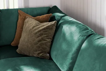 Trend 4-seters Høyrevendt L-formet Sjeselongsofa i Fløyel - Grønn - Møbler - Sofaer - Sofaer med sjeselong - 4 seters sofa med divan