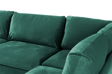 Trend 4-seters Høyrevendt L-formet Sjeselongsofa i Fløyel - Grønn - Møbler - Sofaer - Sofaer med sjeselong - 4 seters sofa med divan