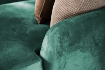 Trend 4-seters Høyrevendt L-formet Sjeselongsofa i Fløyel - Grønn - Møbler - Sofaer - Sofaer med sjeselong - 4 seters sofa med divan