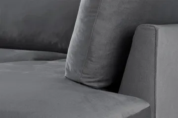 Trend 4-seters Høyrevendt L-formet Sjeselongsofa i Fløyel - Lys grå - Møbler - Sofaer - Sofaer med sjeselong - 4 seters sofa med divan