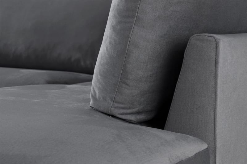 Trend 4-seters Høyrevendt L-formet Sjeselongsofa i Fløyel - Lys grå - Møbler - Sofaer - Sofaer med sjeselong - 4 seters sofa med divan