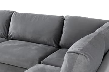 Trend 4-seters Høyrevendt L-formet Sjeselongsofa i Fløyel - Lysegrå - Møbler - Sofaer - Sofaer med sjeselong - 4 seters sofa med divan