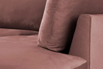 Trend 4-seters Høyrevendt L-formet Sjeselongsofa i Fløyel - Rosa - Møbler - Sofaer - Sofaer med sjeselong - 4 seters sofa med divan