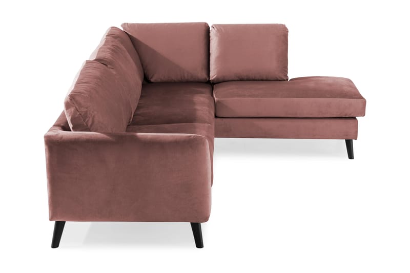 Trend 4-seters Høyrevendt L-formet Sjeselongsofa i Fløyel - Rosa - Møbler - Sofaer - Sofaer med sjeselong - 4 seters sofa med divan