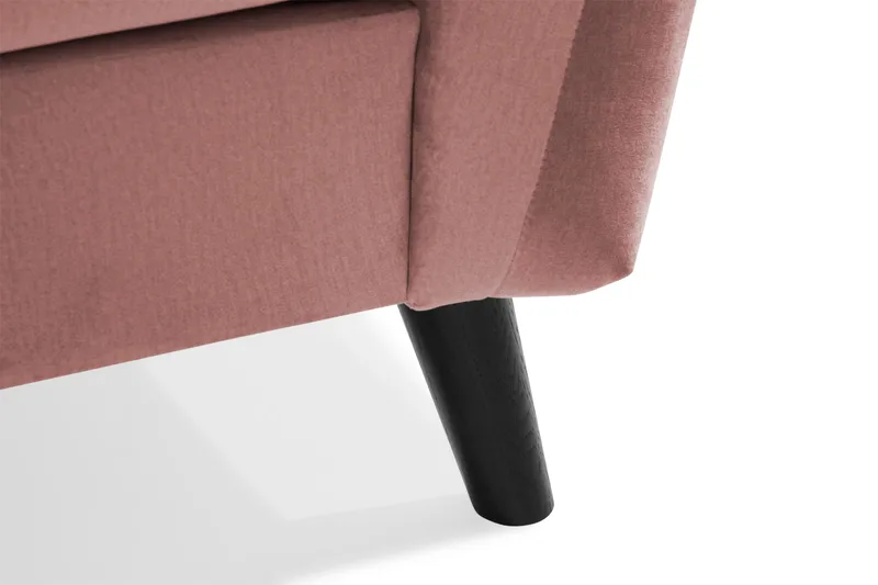 Trend 4-seters Høyrevendt L-formet Sjeselongsofa i Fløyel - Rosa - Møbler - Sofaer - Sofaer med sjeselong - 4 seters sofa med divan