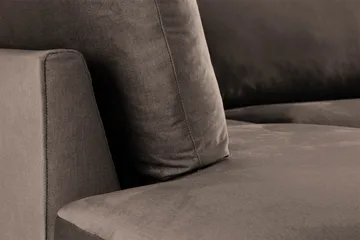 Trend 4-seters Venstrevendt L-formet Sjeselongsofa i Fløyel - Brun - Møbler - Sofaer - Sofaer med sjeselong - 4 seters sofa med divan