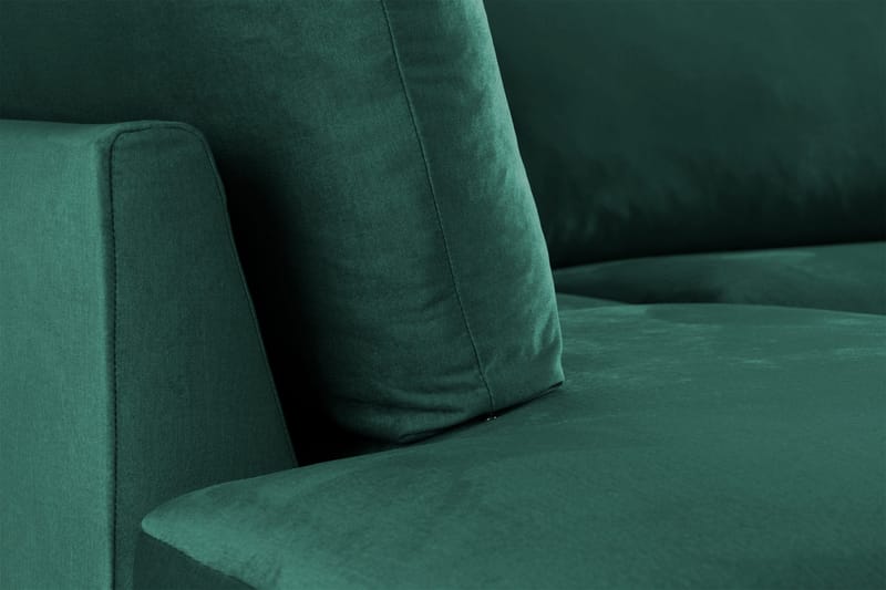 Trend 4-seters Venstrevendt L-formet Sjeselongsofa i Fløyel - Grønn - Møbler - Sofaer - Sofaer med sjeselong - 4 seters sofa med divan