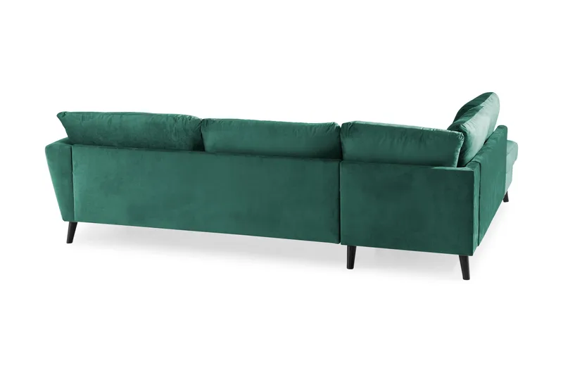 Trend 4-seters Venstrevendt L-formet Sjeselongsofa i Fløyel - Grønn - Møbler - Sofaer - Sofaer med sjeselong - 4 seters sofa med divan