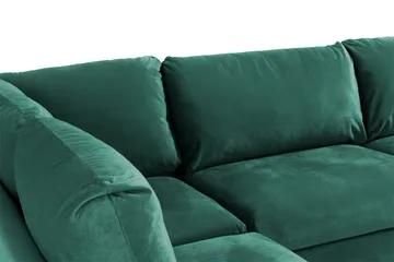 Trend 4-seters Venstrevendt L-formet Sjeselongsofa i Fløyel - Grønn - Møbler - Sofaer - Sofaer med sjeselong - 4 seters sofa med divan
