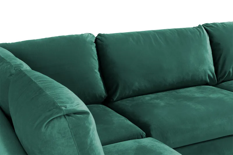 Trend 4-seters Venstrevendt L-formet Sjeselongsofa i Fløyel - Grønn - Møbler - Sofaer - Sofaer med sjeselong - 4 seters sofa med divan