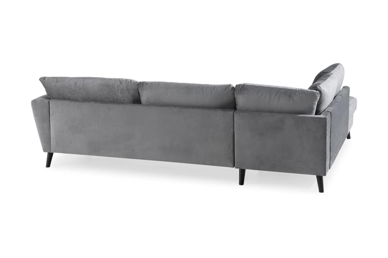 Trend 4-seters Venstrevendt L-formet Sjeselongsofa i Fløyel - Lys grå - Møbler - Sofaer - Sofaer med sjeselong - 4 seters sofa med divan