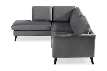 Trend 4-seters Venstrevendt L-formet Sjeselongsofa i Fløyel - Lys grå - Møbler - Sofaer - Sofaer med sjeselong - 4 seters sofa med divan
