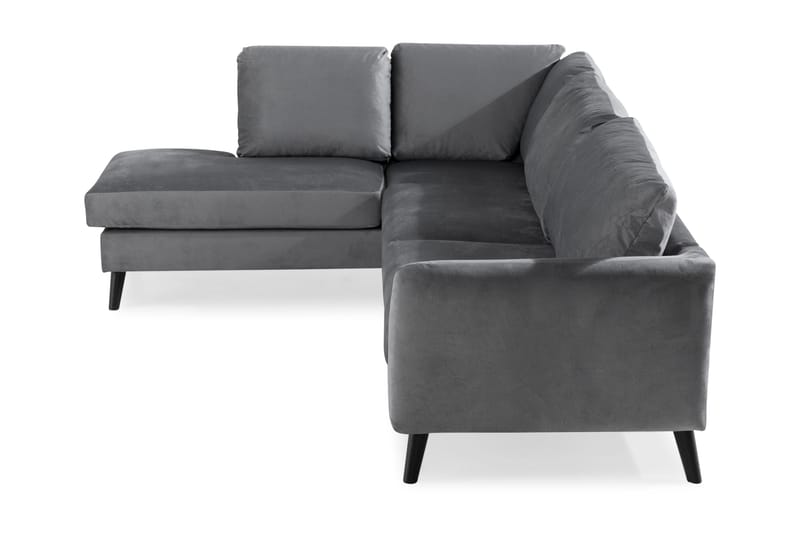 Trend 4-seters Venstrevendt L-formet Sjeselongsofa i Fløyel - Lys grå - Møbler - Sofaer - Sofaer med sjeselong - 4 seters sofa med divan