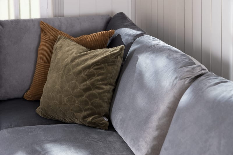 Trend 4-seters Venstrevendt L-formet Sjeselongsofa i Fløyel - Lysegrå - Møbler - Sofaer - Sofaer med sjeselong - 4 seters sofa med divan
