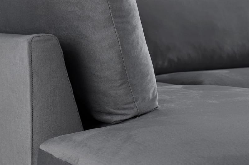 Trend 4-seters Venstrevendt L-formet Sjeselongsofa i Fløyel - Lysegrå - Møbler - Sofaer - Sofaer med sjeselong - 4 seters sofa med divan