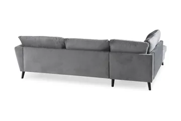 Trend 4-seters Venstrevendt L-formet Sjeselongsofa i Fløyel - Lysegrå - Møbler - Sofaer - Sofaer med sjeselong - 4 seters sofa med divan