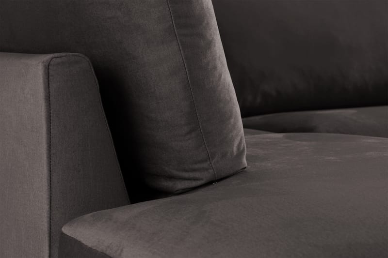 Trend 4-seters Venstrevendt L-formet Sjeselongsofa i Fløyel - Mørk grå - Møbler - Sofaer - Sofaer med sjeselong - 4 seters sofa med divan
