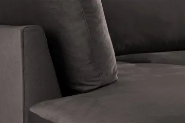 Trend 4-seters Venstrevendt L-formet Sjeselongsofa i Fløyel - Mørkegrå - Møbler - Sofaer - Sofaer med sjeselong - 4 seters sofa med divan