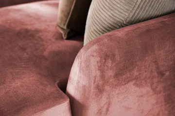 Trend 4-seters Venstrevendt L-formet Sjeselongsofa i Fløyel - Rosa - Møbler - Sofaer - Sofaer med sjeselong - 4 seters sofa med divan