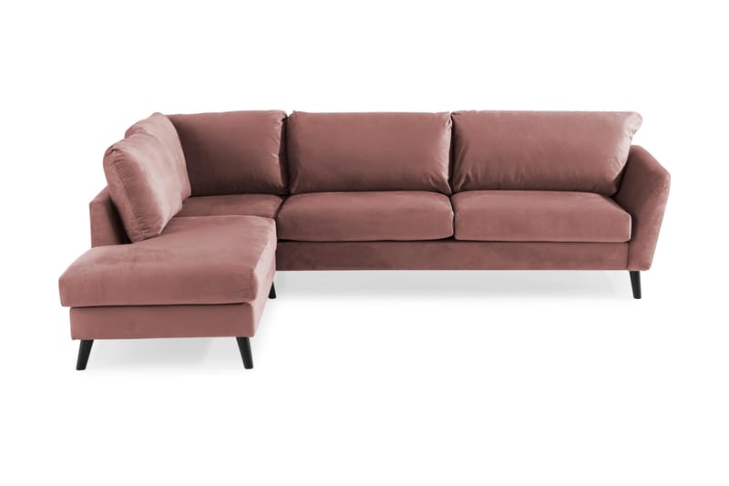 Trend 4-seters Venstrevendt L-formet Sjeselongsofa i Fløyel, Rosa