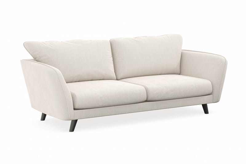 Trend Lyx 3-seters Fløyelssofa - Kremhvit - Møbler - Sofaer - Sofaer med sjeselong - 3 seters sofa med divan