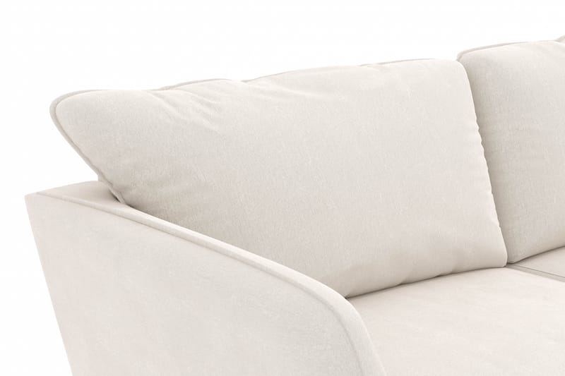 Trend Lyx 3-seters Fløyelssofa - Kremhvit - Møbler - Sofaer - Sofaer med sjeselong - 3 seters sofa med divan