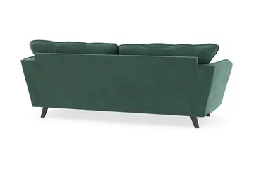Trend Lyx 3-seters Fløyelssofa - Mørkegrønn - Møbler - Sofaer - Sofaer med sjeselong - 3 seters sofa med divan