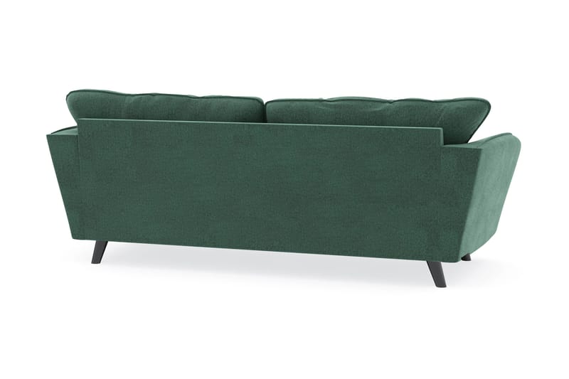 Trend Lyx 3-seters Fløyelssofa - Mørkegrønn - Møbler - Sofaer - Sofaer med sjeselong - 3 seters sofa med divan