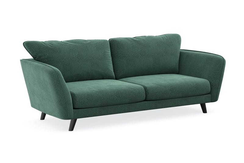Trend Lyx 3-seters Fløyelssofa - Mørkegrønn - Møbler - Sofaer - Sofaer med sjeselong - 3 seters sofa med divan