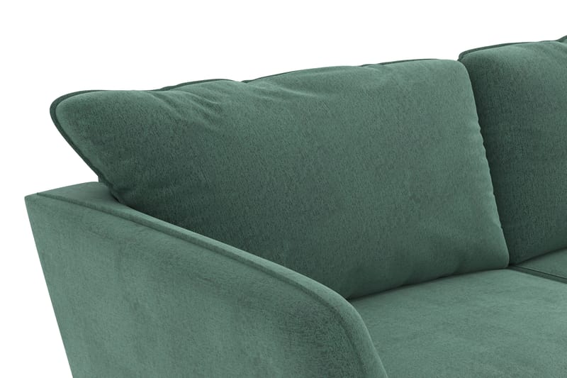 Trend Lyx 3-seters Fløyelssofa - Mørkegrønn - Møbler - Sofaer - Sofaer med sjeselong - 3 seters sofa med divan