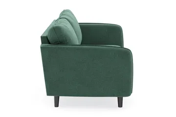 Trend Lyx 3-seters Fløyelssofa - Mørkegrønn - Møbler - Sofaer - Sofaer med sjeselong - 3 seters sofa med divan