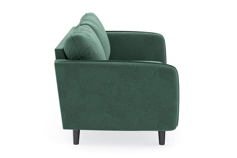 Trend Lyx 3-seters Fløyelssofa - Mørkegrønn - Møbler - Sofaer - Sofaer med sjeselong - 3 seters sofa med divan