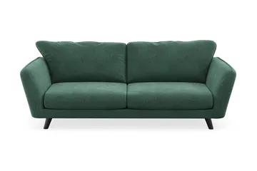 Trend Lyx 3-seters Fløyelssofa - Mørkegrønn - Møbler - Sofaer - Sofaer med sjeselong - 3 seters sofa med divan