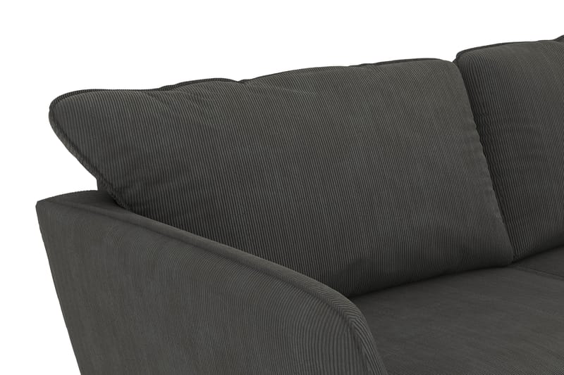 Trend Lyx 3-seters Manchestersofa - Mørk grå - Møbler - Sofaer - Sofaer med sjeselong - 3 seters sofa med divan