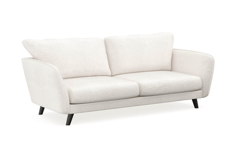 Trend Lyx 3-seters Sofa i Bouclé - Hvit - Møbler - Sofaer - Sofaer med sjeselong - 3 seters sofa med divan