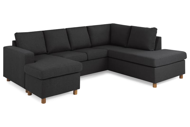 U-sofa Nevada Large Divan Venstre - Antrasitt - 3 seters sofa med divan - U-sofa