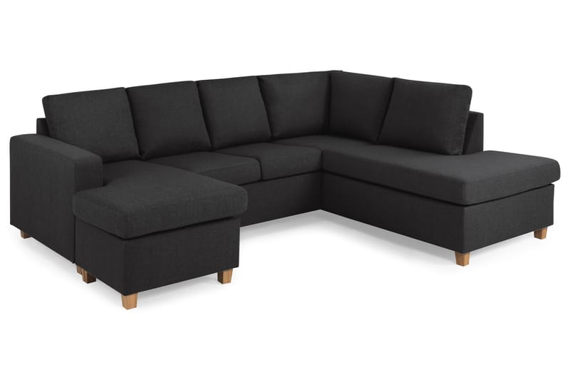 U-sofa Nevada Large Divan Venstre - Antrasitt - 3 seters sofa med divan - U-sofa