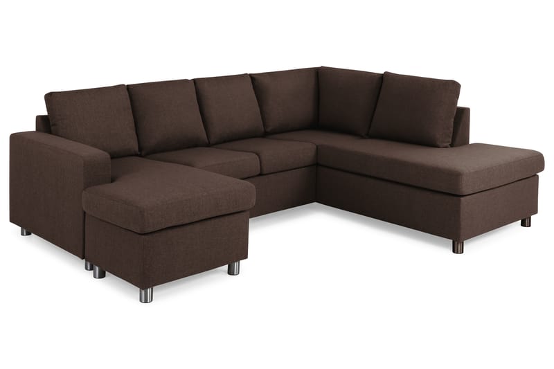 U-sofa Nevada Large Divan Venstre - Brun - 3 seters sofa med divan - U-sofa