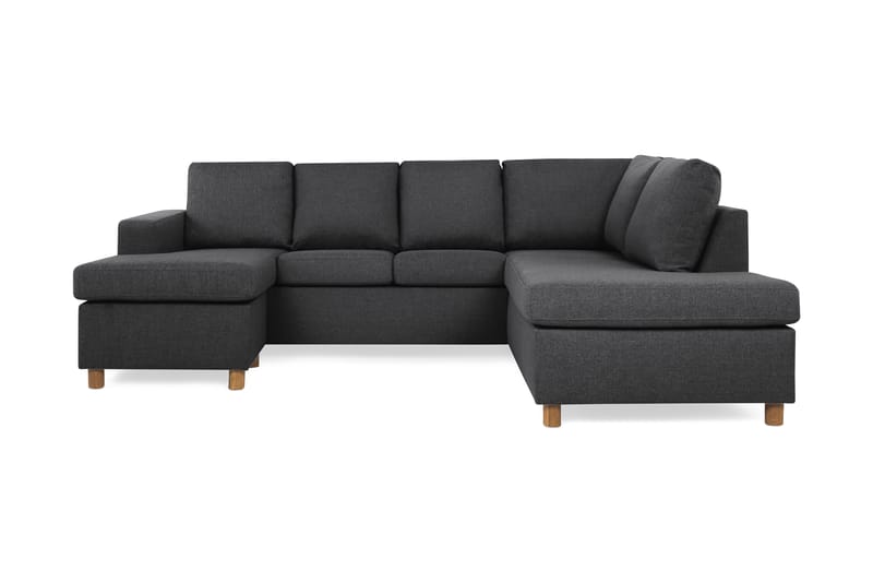 U-sofa Nevada Large Divan Venstre - Mørkgrå - 3 seters sofa med divan - U-sofa