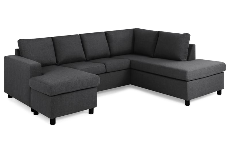 U-sofa Nevada Large Divan Venstre - Mørkgrå - 3 seters sofa med divan - U-sofa