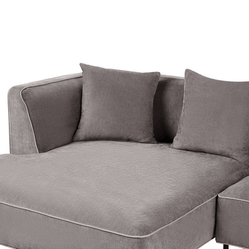 3-seters sofa Sater høyrevendt - Taupe - Møbler - Sofaer - Sofaer med sjeselong - 3 seters sofa med divan