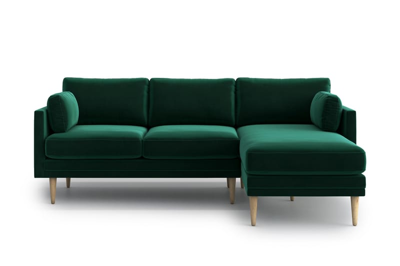4-seter Divansofa Minelle - Grønn - 4 seters sofa med divan - Sofaer med sjeselong