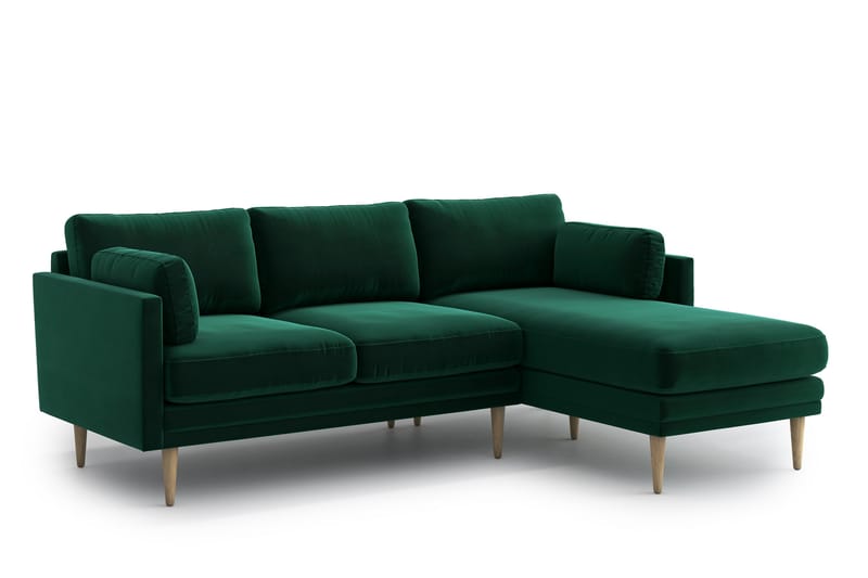 4-seter Divansofa Minelle - Grønn - 4 seters sofa med divan - Sofaer med sjeselong