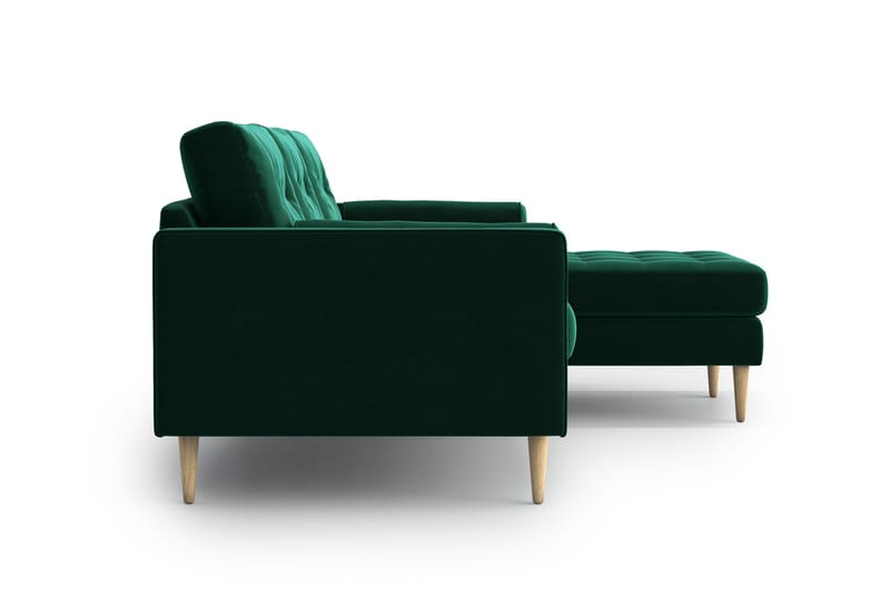 4-seter Divansofa Stephanie - Mørkegrønn - 4 seters sofa med divan - Sofaer med sjeselong