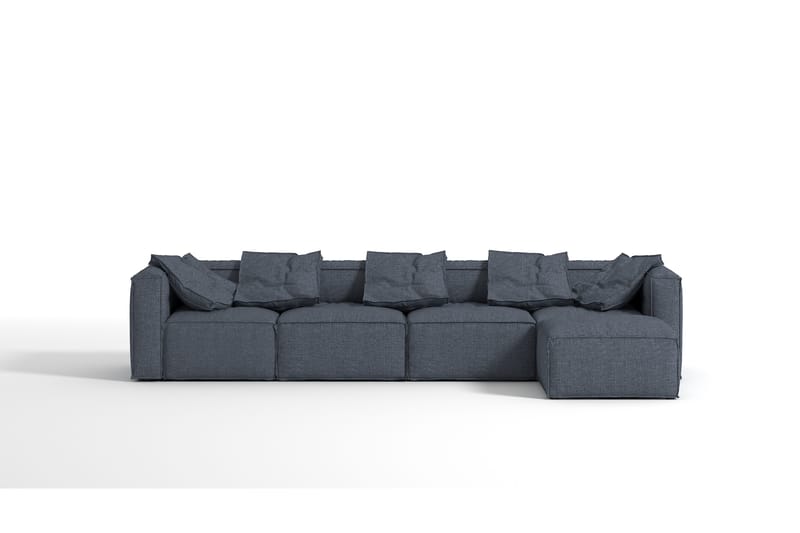 4-seters Divansofa Trianta - Mørkegrå - 4 seters sofa med divan - Sofaer med sjeselong