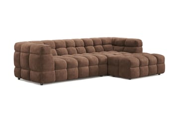 4-seters Sofa Elise med Sjeselong Høyre - Brun - Møbler - Sofaer - Sofaer med sjeselong - 4 seters sofa med divan